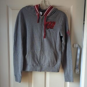PINK UW Badgers Zip Up Hoodie